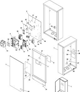 Transfer Switch - Hinged Enclosure Diagram and Parts List for 071069-00  Briggs and Stratton Generator